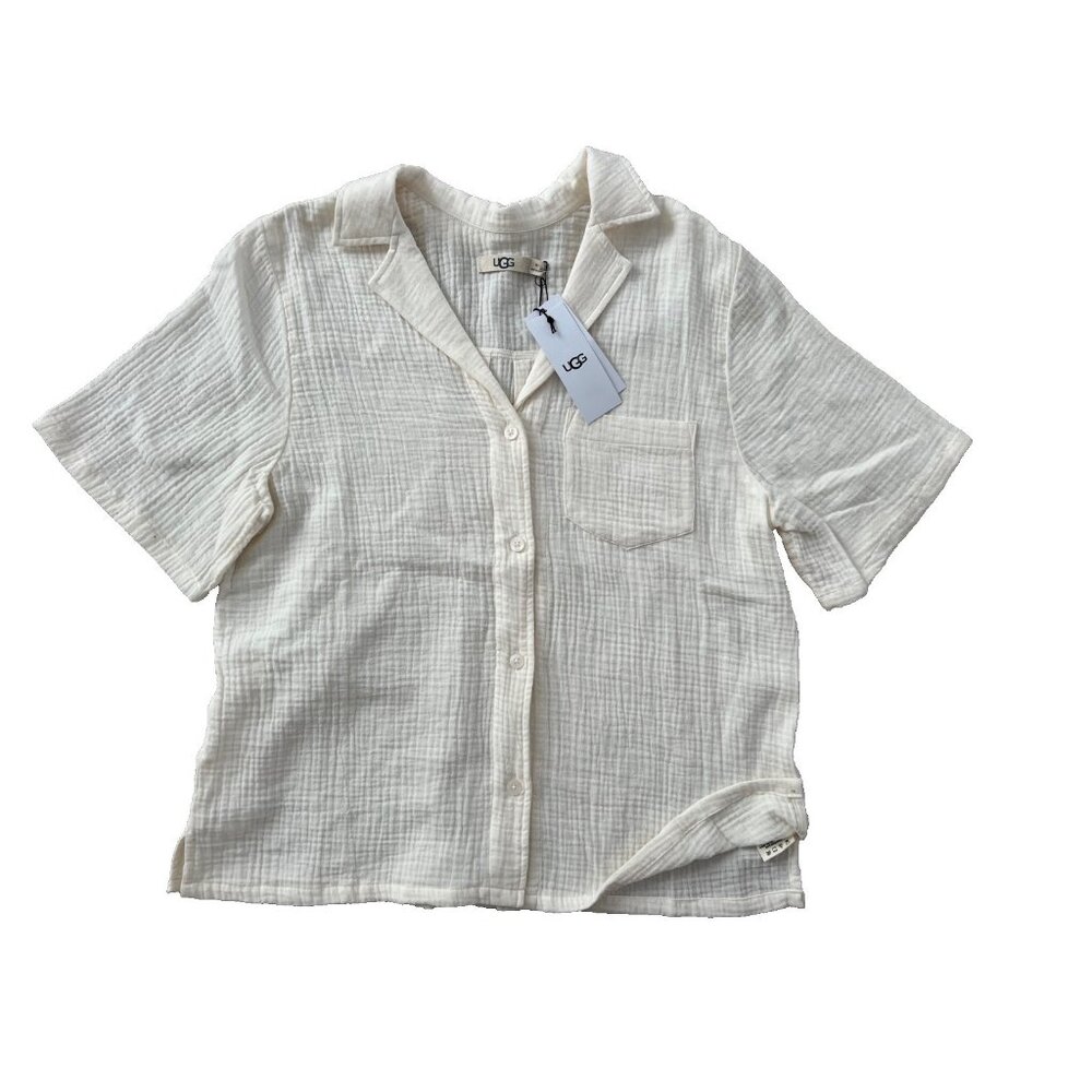 UGG Vivienne Cotton Gauze Pyjama Shirt Nimbus ( M )